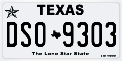TX license plate DSO9303