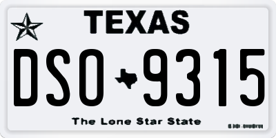 TX license plate DSO9315
