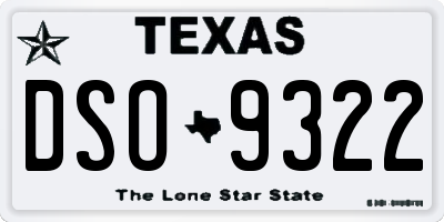 TX license plate DSO9322