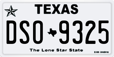 TX license plate DSO9325