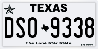 TX license plate DSO9338