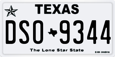 TX license plate DSO9344