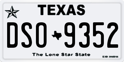 TX license plate DSO9352