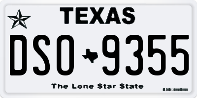 TX license plate DSO9355