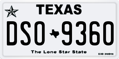 TX license plate DSO9360