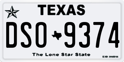 TX license plate DSO9374