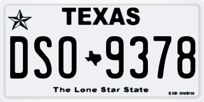 TX license plate DSO9378