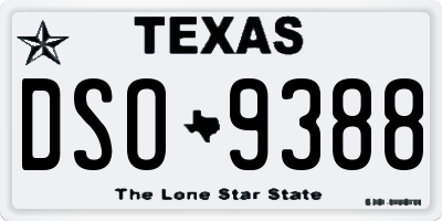 TX license plate DSO9388