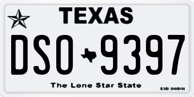 TX license plate DSO9397