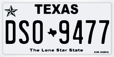 TX license plate DSO9477