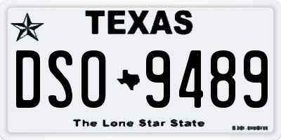 TX license plate DSO9489