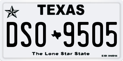 TX license plate DSO9505
