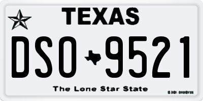 TX license plate DSO9521