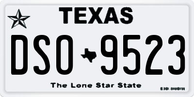TX license plate DSO9523