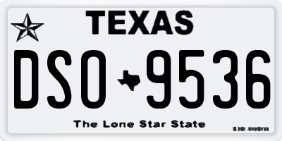 TX license plate DSO9536