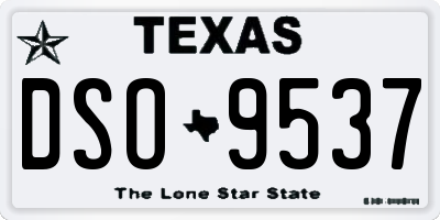 TX license plate DSO9537