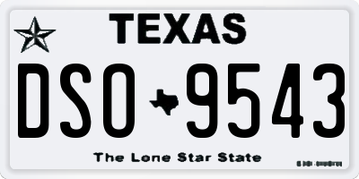 TX license plate DSO9543