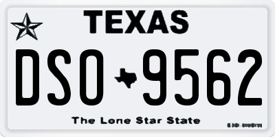 TX license plate DSO9562