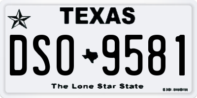 TX license plate DSO9581