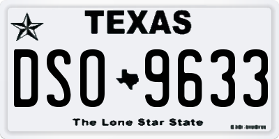 TX license plate DSO9633