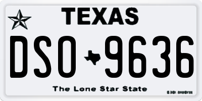 TX license plate DSO9636