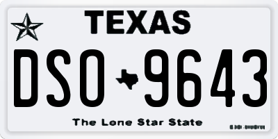 TX license plate DSO9643