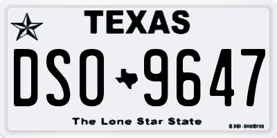 TX license plate DSO9647
