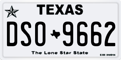 TX license plate DSO9662