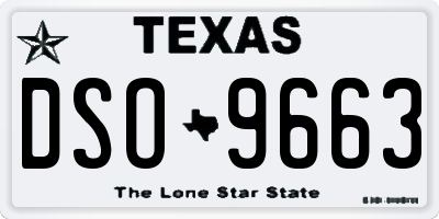 TX license plate DSO9663