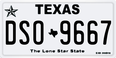 TX license plate DSO9667