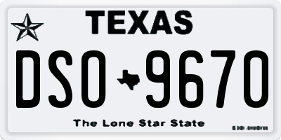 TX license plate DSO9670