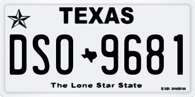 TX license plate DSO9681