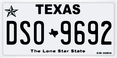 TX license plate DSO9692