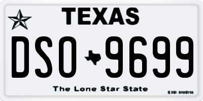 TX license plate DSO9699