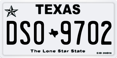 TX license plate DSO9702