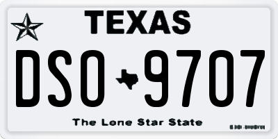TX license plate DSO9707