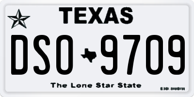 TX license plate DSO9709