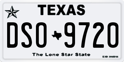 TX license plate DSO9720