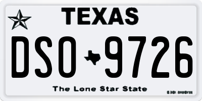TX license plate DSO9726
