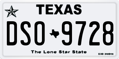 TX license plate DSO9728
