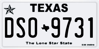 TX license plate DSO9731