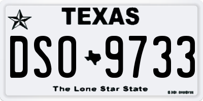TX license plate DSO9733