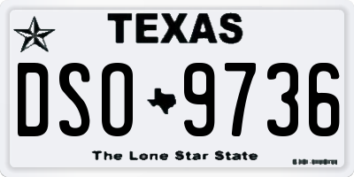 TX license plate DSO9736