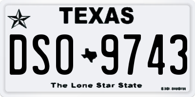 TX license plate DSO9743