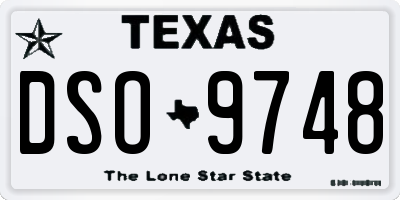 TX license plate DSO9748