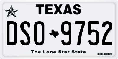 TX license plate DSO9752