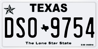 TX license plate DSO9754