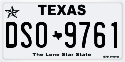 TX license plate DSO9761