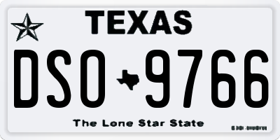TX license plate DSO9766