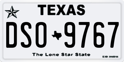 TX license plate DSO9767